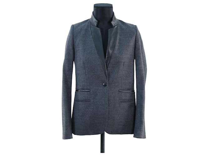 Jacket Sandro 36 Grey Wool  ref.655444