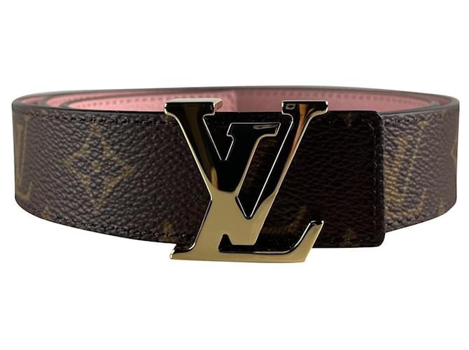 Louis Vuitton LV Initials Belt 30 mm Reversible Brown Cloth ref