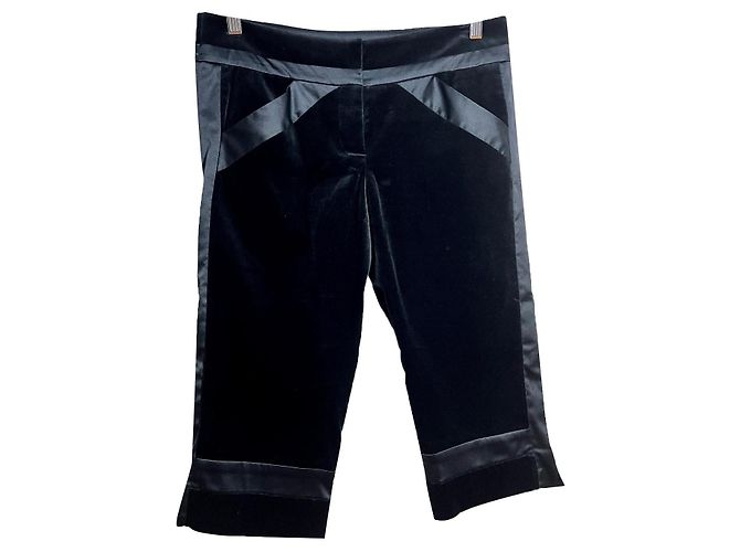 Diane Von Furstenberg DvF Louis verkürzte Samthose, US-Grösse 6 Schwarz