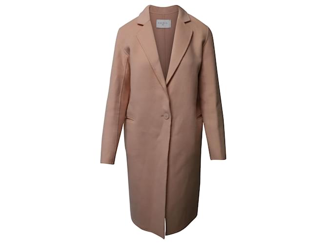 Sandro Paris Brushed Coat in Pink Wool  ref.655854