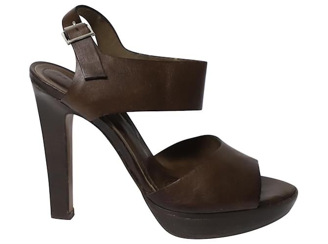 Marni High Heel Sandals in Brown Leather  ref.655866