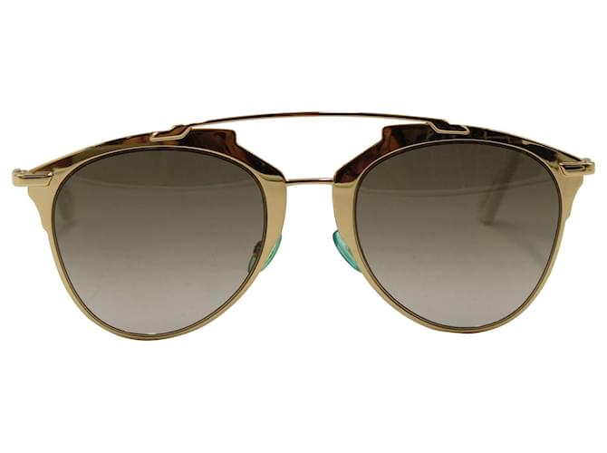 Óculos de sol Dior Cat-Eye Aviator em metal dourado  ref.655923
