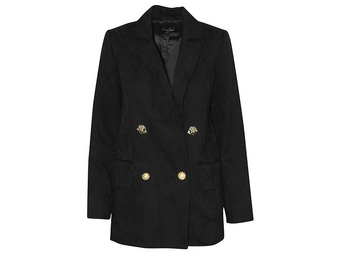 Autre Marque Chaqueta Forrada de Nácar de Algodón Orgánico Negro