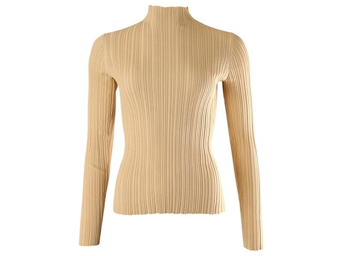 Acne Studios Textured Turtleneck Sweater in Beige Polyamide Nylon  ref.656046