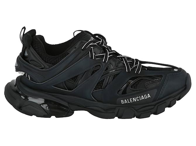 Balenciaga Track Mesh and Rubber Sneakers Black Polyester  ref.656050