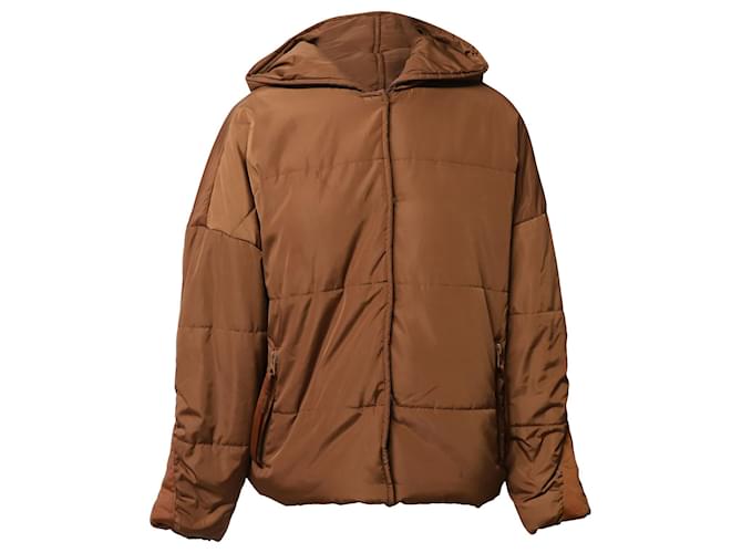 Maje Puffer Winter Jacket in Camel Brown Nylon  ref.656074