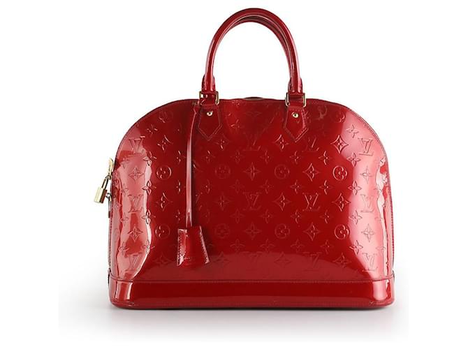 Louis Vuitton Red Monogram Vernis Alma GM Bag Leather Patent leather  ref.656199