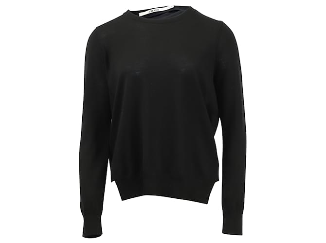 J Brand Sweater with Sheer Back in Black Wool  ref.656243