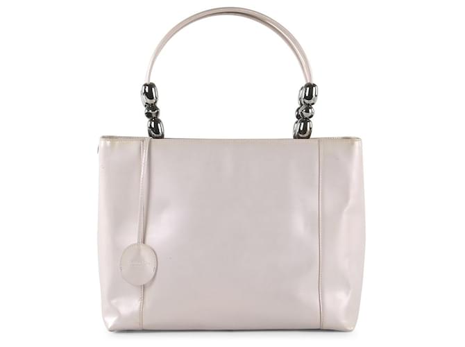 Christian Dior Pearly Leather Malice Handle Bag White Cream