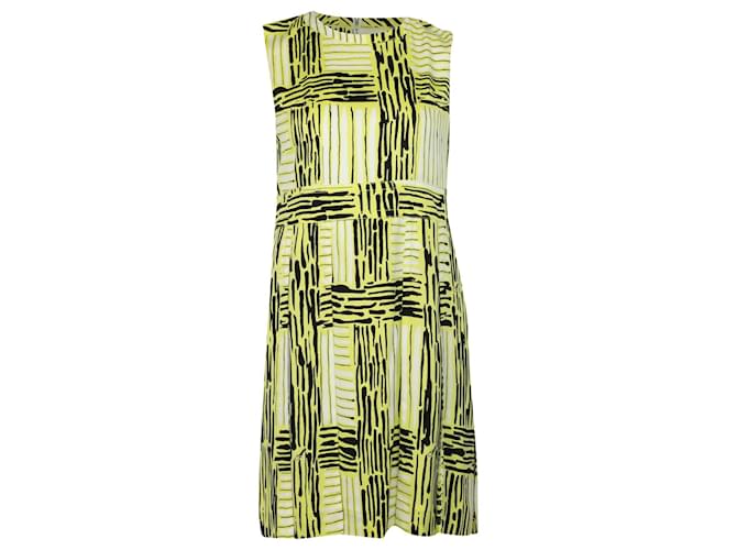 Diane Von Furstenberg Hayley Printed Casual Dress in Yellow Cotton  ref.656338