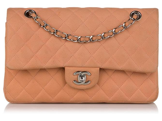 Timeless Chanel Orange Medium Classic Caviar Double Flap Leather ref.656467  - Joli Closet