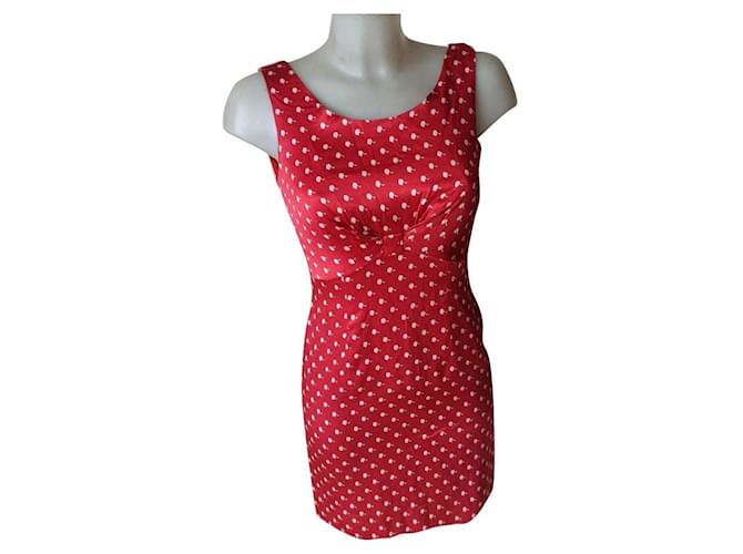 Moschino cheap and chic patterned dress White Red Viscose Acetate  ref.656571
