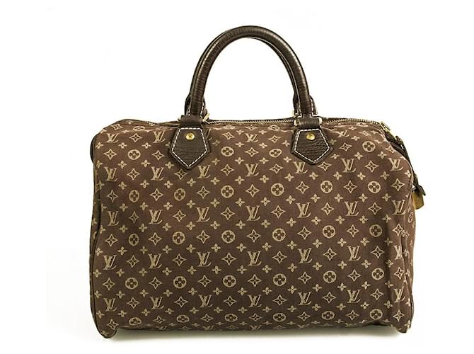 Louis Vuitton Speedy 30 Monogram Idylle Mini Lin Satchel Bag Borsa a tracolla Marrone Panno  ref.656575
