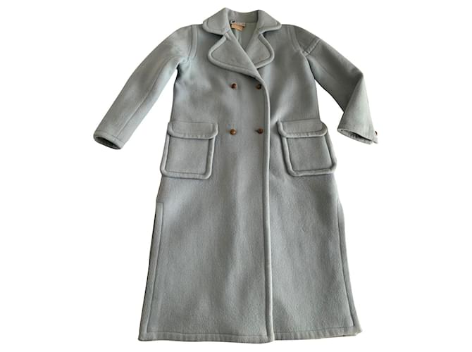 Courreges Coats, Outerwear Light blue Wool  ref.656755
