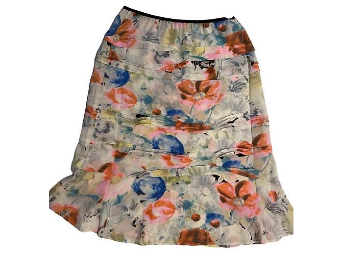 Gonna Céline in seta multicolore