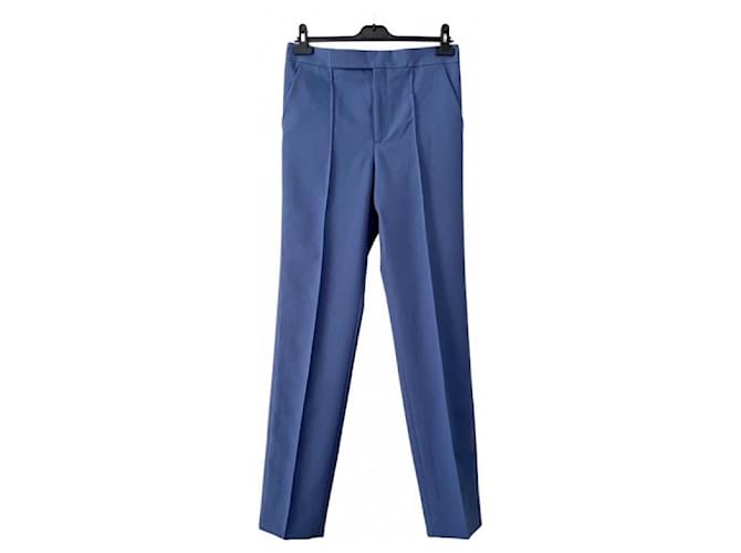 Céline Pants, leggings Blue Polyester  ref.656909