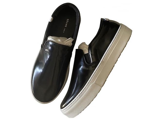 Céline Sneaker aus schwarzem Straußenleder 36