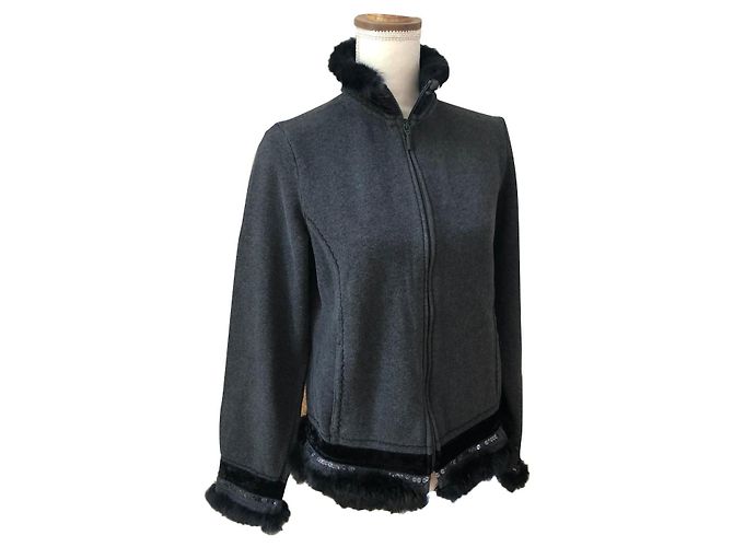 La Perla Sequin Jacket Dark Grey Viscose