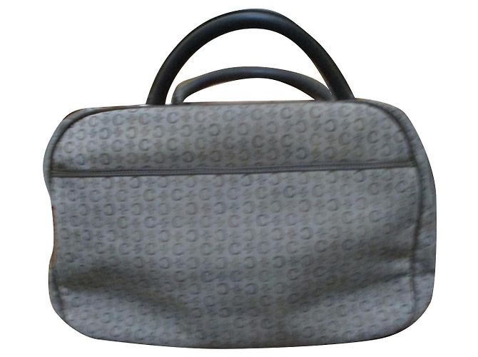 Céline Bolsa de boliche de lona e couro. Multicor