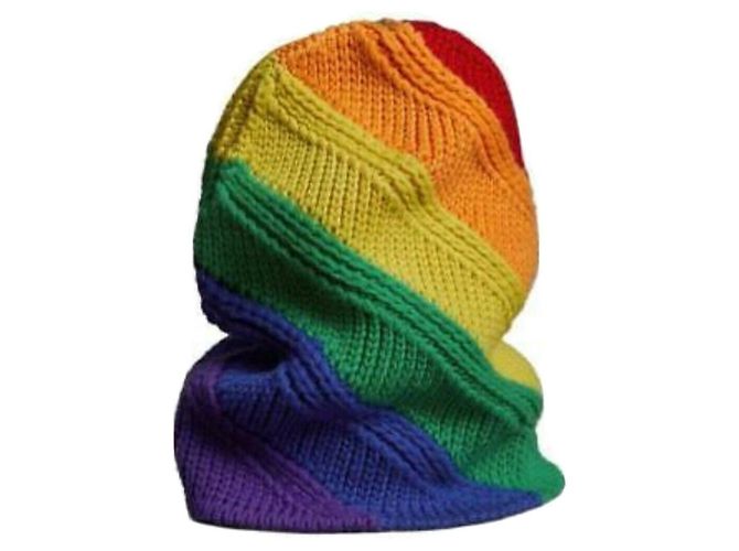 Gorro Burberry listrado arco-íris de cashmere e lã Multicor