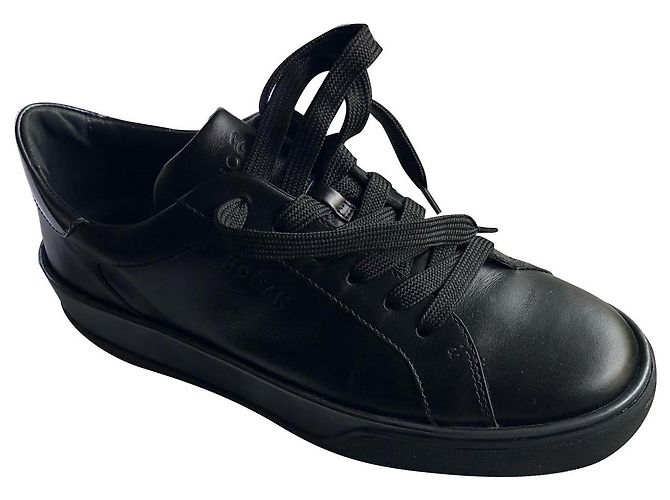 Autre Marque Sneaker Hogan in pelle di agnello nera con zeppa Nero