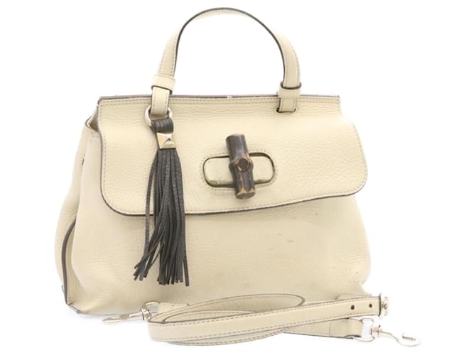 Gucci Bamboo White Leather  ref.657437