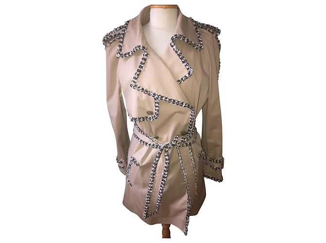 Gabardina Chanel Beige de Algodón