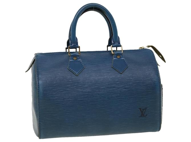 Louis Vuitton Epi Speedy 25 Bolsa de mão azul M43015 LV Auth rz465 Couro  ref.657530