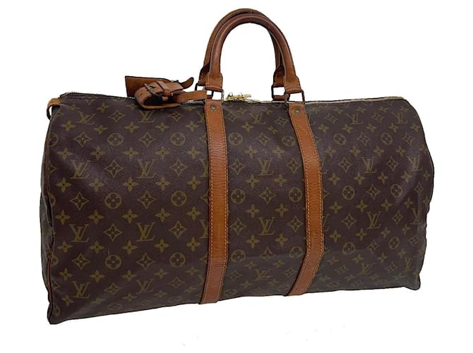 Louis Vuitton Monogram Keepall 55 Boston Bag Vintage M41424 LV Auth th2932 Cloth  ref.657555