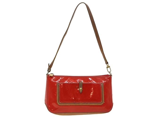 LOUIS VUITTON Vernis Mallory Square Accessory Pouch Red M91295 LV Auth 31335 Patent leather  ref.657574