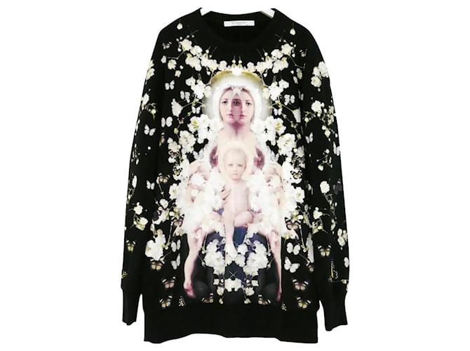 Givenchy Baby’s Breath & Madonna-Print-Sweatshirt Schwarz Baumwolle  ref.657668