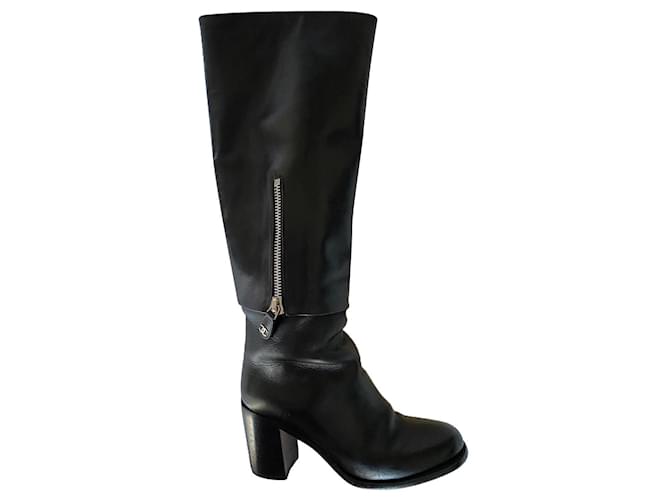 Chanel Riding boots Cuir Noir  ref.657740