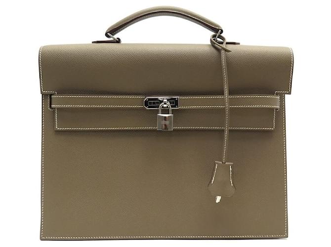 Hermès NEW HERMES KELLY DEPECHES BAG 34 TOGO LEATHER ETOUPE SELLIER BRIEFCASE BAG Taupe  ref.657897