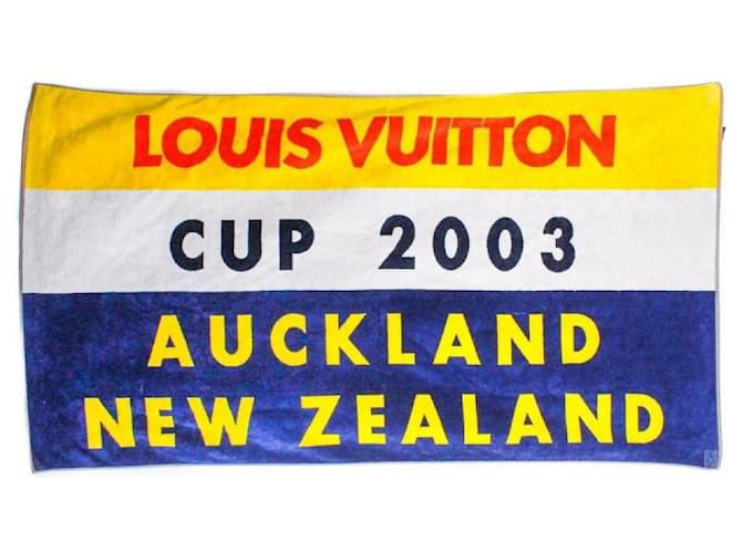 Louis Vuitton XL Énorme Bleu x Jaune x Rouge 2003 Jeté de serviette Auckland LV Cup  ref.658088