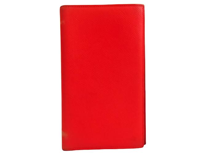 Couverture agenda Hermès Cuir Rouge  ref.658145