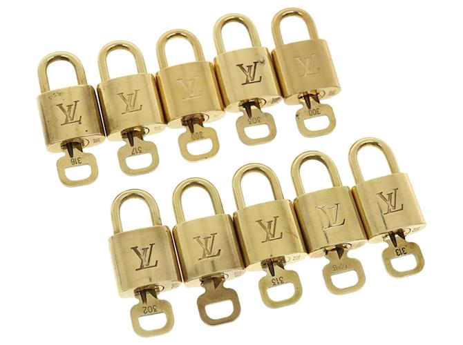 cadenas Louis Vuitton 10Set Cadenas Gold Tone LV Auth 31719 Métal  ref.658478