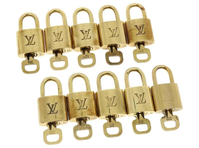 cadenas Louis Vuitton 10Set Cadenas Gold Tone LV Auth 31718 Métal  ref.658479