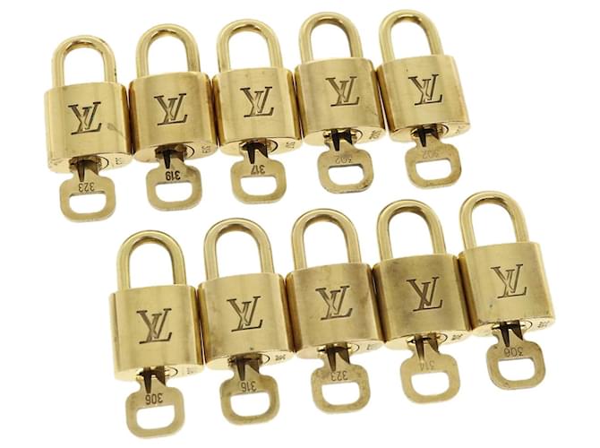 cadenas Louis Vuitton 10Set Cadenas Gold Tone LV Auth 31712 Métal  ref.658481