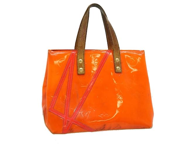 LOUIS VUITTON Monogram Vernis Fluo Reade PM Hand Bag Orange M91905 Auth bs2127 Patent leather  ref.658501