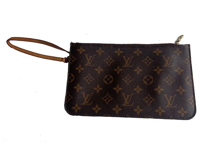 Pochette Neverfull Monogram  Louis Vuitton Marrón oscuro