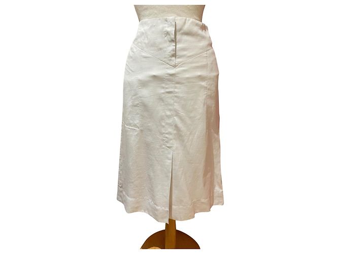 Saia de seda Isabel Marant Marfim Creme