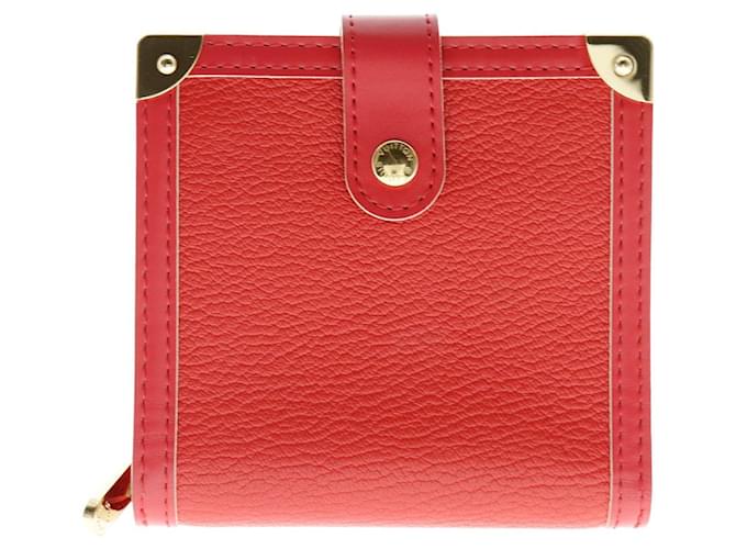 Zip Louis Vuitton Compact Rosso Pelle  ref.658674