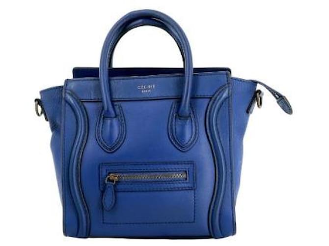 Céline Luggage Blue Leather  ref.658718