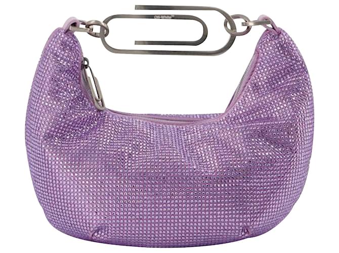 Off White Pince-notes 20 Sac en Strass / Lilas Violet  ref.658773