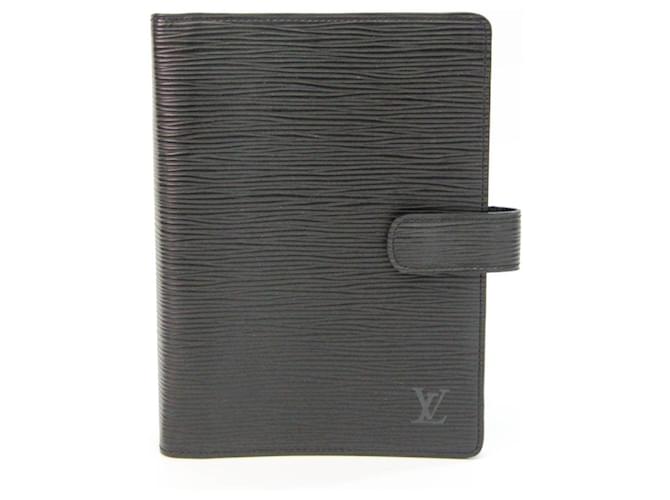 Louis Vuitton Agenda MM Black Leather  ref.658862