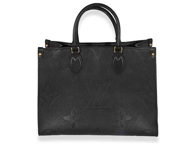 Louis Vuitton Black Empreinte Monogram Giant Onthego Mm Preto Couro  ref.659085