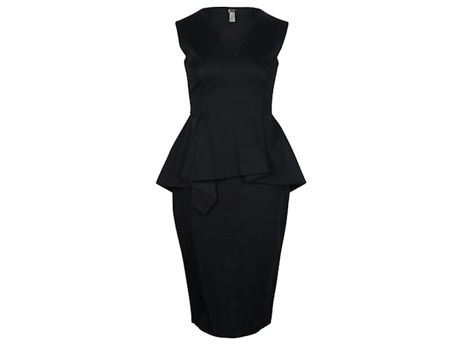 Sportmax Peplum Dress in Black Cotton  ref.659101
