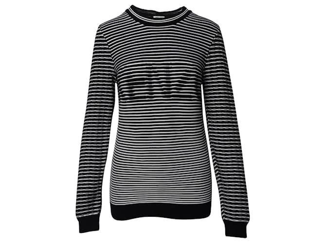 Kenzo Striped Sweatshirt in Black and White Cotton  ref.659110