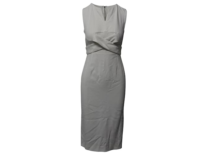 Roland Mouret Crisscross Detail Sleeveless Dress in White Viscose Cellulose fibre  ref.659136