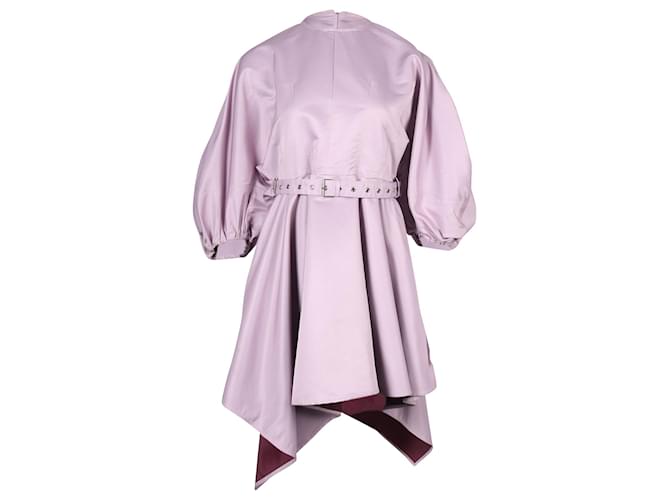 Marques Almeida Belted Balloon Sleeve Dress in Purple Recycled Polyester  ref.659180